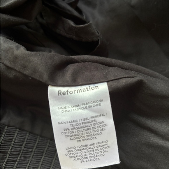 Reformation Barry Top - Black Puff Sleeve Cotton Cropped Blouse - Picture 5 of 6